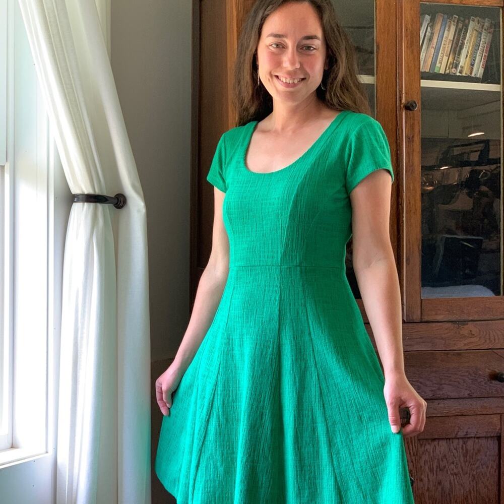 Anthropologie Green Pullover Fit&Flare Dress, XS